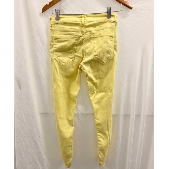 Mother The Looker Cropped Skinny in ‘Blinding Light’ Yellow Sz 26 - Picture 3 of 7